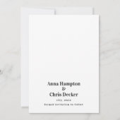 Formell einfach Schwarz und Weiß Save the Date (Rückseite)