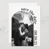 Formell einfach Schwarz und Weiß Save the Date (Vorne/Hinten)