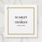 Formell Klassisch Schwarz Gold Monogramm Hochzeit Geschenkanhänger (Vorderseite)