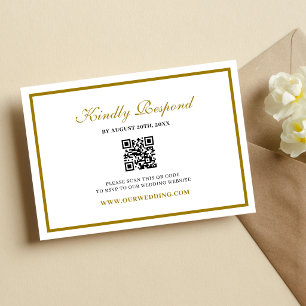 Formell Klassisch Schwarz Gold Monogramm Hochzeit RSVP Karte