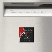 Formell rot und schwarz Speichern des Datumsfelds Magnet (In Situ (Geschirrspüler))