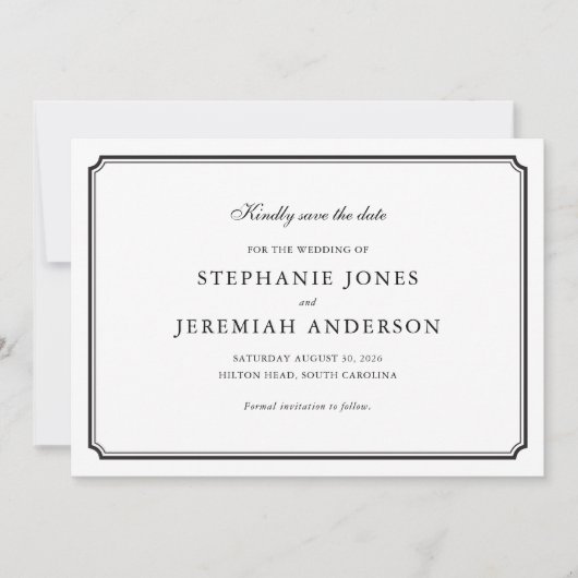 Formell Save the Date Einladung (Vorderseite)