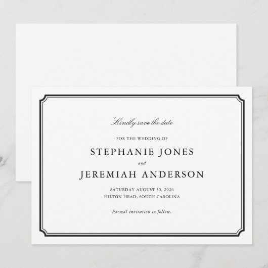 Formell Save the Date Einladung (Vorne/Hinten)