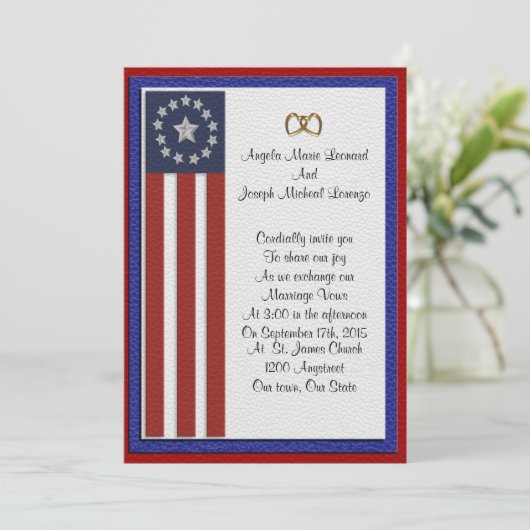 Formelle Einladung zur militärischen Hochzeit (Stehend Vorderseite)