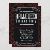 Formelle elegante Halloween-Kostümkunst-Party Einl Einladung (Vorne/Hinten)