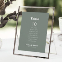 Formelle grüne Hochzeitstabelle 10 Sitzplakette
