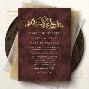 Formelle Hochzeit in den Bergen im Freien Folieneinladung