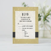 formelle Hochzeit in Schwarz und Gold R.S.V.P RSVP Karte (Stehend Vorderseite)