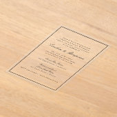 Formelle klassische Border Script-Elegante Hochzei Acryleinladungen (Ablage )