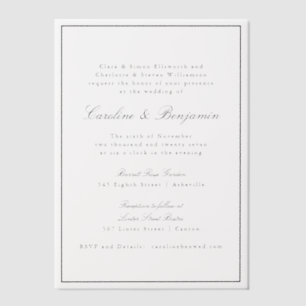 Formelle klassische Border Script-Elegante Hochzei Pergament Einladungen