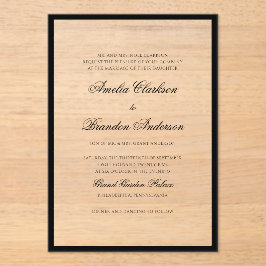 Formelle klassische Schwarz-Weiß-Border-Hochzeit Acryleinladungen