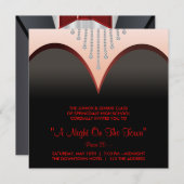 Formelle Prom-Einladungen der schwarzen Krawatte Einladung (Vorne/Hinten)