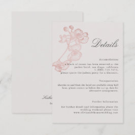Formelle Rose Orchid-Hochzeitskarte Begleitkarte