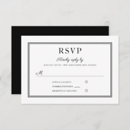 Formelle RSVP-Karte für Schwarz-Weiß-Hochzeiten RSVP Karte