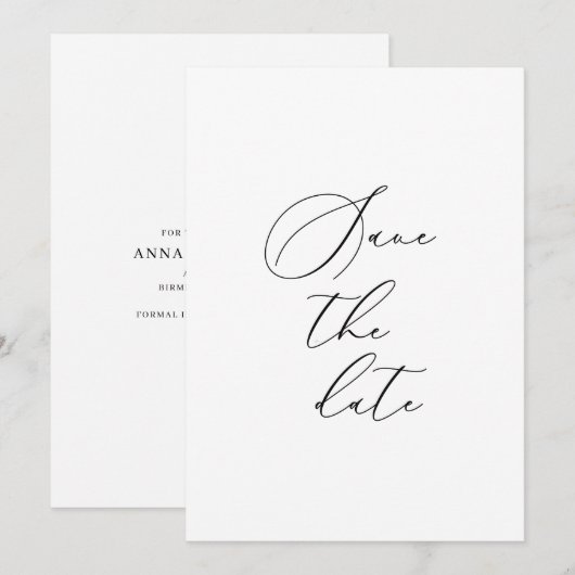 Formelle Save the Date-Karte Date (Vorne/Hinten)