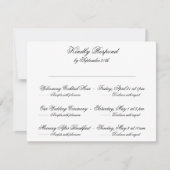 Formelle Schwarz/Weiß Classic Hochzeit-Mehrveranst RSVP Karte (Vorderseite)