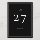 Formelle Schwarz-Weiß-Hochzeitstischnummer 5 x 7 (Vorderseite)