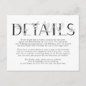 Formelle schwarze Blumenbriefe Hochzeitskarte Begleitkarte (Vorderseite)