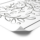 Formelle Scrolling-Blätter für Hochzeitsstichtabel Poster (Ecke)