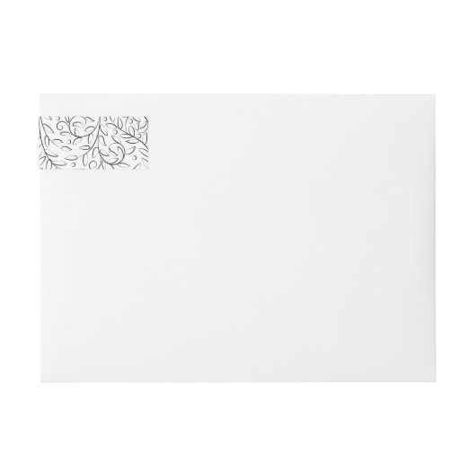 Formelle Scrolling-Blätter Schwarz-Weiß-Hochzeit (Vorderseite)