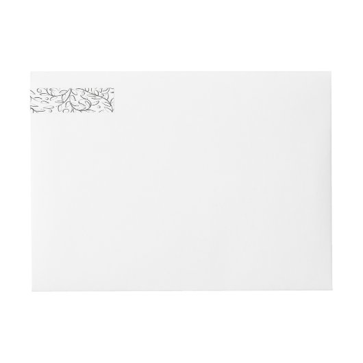 Formelle Scrolling-Blätter Schwarz-Weiß-Hochzeit (Vorderseite)