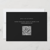 Formelle Scrolling-Blätter Schwarz-Weiß-Hochzeit Einladung (Rückseite)