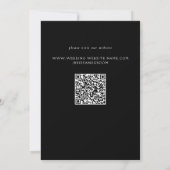 Formelle Scrolling-Blätter Schwarz-Weiß-Hochzeit Einladung (Rückseite)