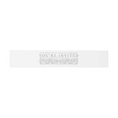 Formelle Scrolling-Blätter Schwarz-Weiß-Hochzeit Einladungsbanderole (Flach)