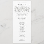 Formelle Scrolling-Blätter Schwarz-Weiß-Hochzeit Programm (Rückseite)