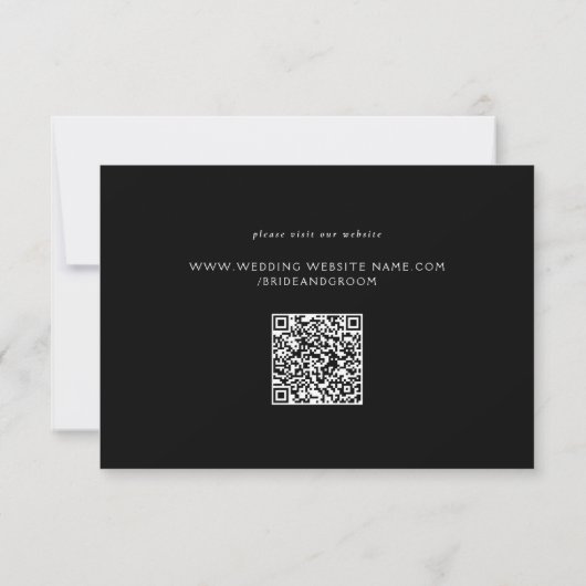 Formelle Scrolling-Blätter Schwarz-Weiß-Hochzeit RSVP Karte (Rückseite)