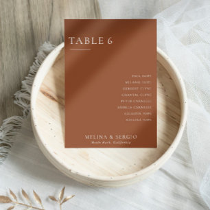 Formelle Terracotta-Hochzeitstabelle 6 Sitzplakett Einladung