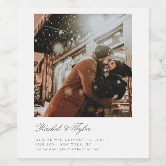 Formelle Verlobung Save the Date Weinetikett (Einzelnes Label)