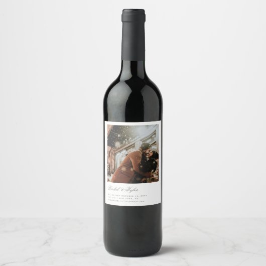 Formelle Verlobung Save the Date Weinetikett (Vorderseite)