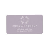 Formelle Vintage Lavendel-Monogramm-Hochzeitsschri Adressaufkleber (Vorne)