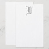 Formelle W bearbeitbare Monogramm-Leinenhalterung Briefpapier (Vorne/Hinten)