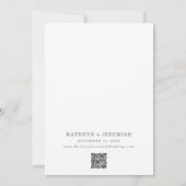 Formeller einfacher QR-Code-Kalender Save The Date (Rückseite)