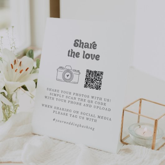 Formeller einfacher Teile die Liebe QR-Code Sockelschild
