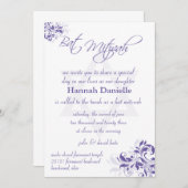 Formeller Lila Bat Mitzvah Einladung (Vorne/Hinten)