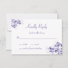 Formeller Lila Bat Mitzvah RSVP Karte
