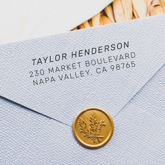 Formeller Minimalistischer Name und Rücksendeadres Permastempel