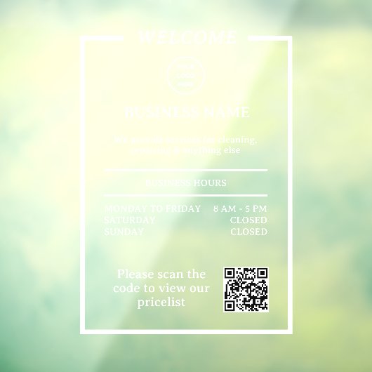 Formeller QR-Code für Berufliche Geschäftszeiten Fensteraufkleber (Blatt 3)