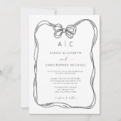 Formeller QR-Code für Schwarz-Weiß-Bogen Einladung (Vorderseite)