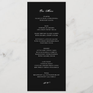 Formeller Smoking Schwarz Klassische Hochzeit Menükarte