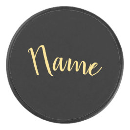 Formeller Text mit schwarzem Hintergrund Eishockey Puck