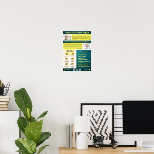 Formeller und informeller Stil in Englisch Poster (Heimbüro)