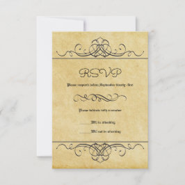 Formeller Vintager Blüh - RSVP-Karte RSVP Karte