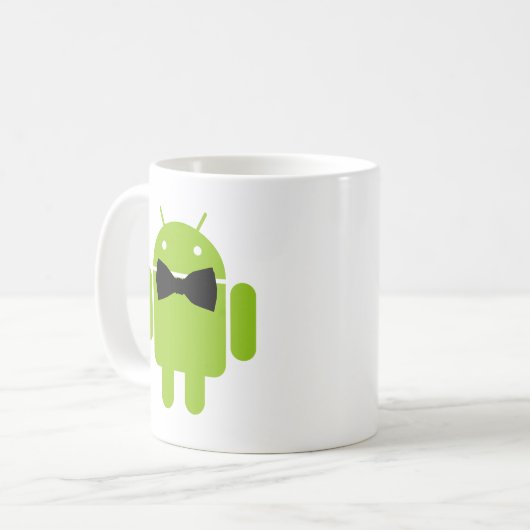 Formelles Android-Roboter-Symbol Grafik Kaffeetasse (Vorderseite Links)