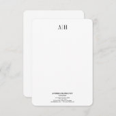 Formelles Berufliches Zwei-Monogramm-Geschäft Dankeskarte (Vorne/Hinten)