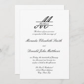 Formelles einfaches Elegant - Einladung zur Hochze (Vorne/Hinten)