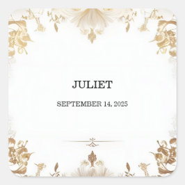 Formelles einfaches klassisches Brautparty Quadratischer Aufkleber